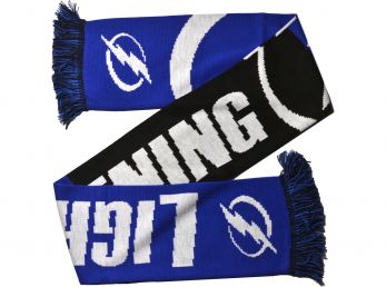 Tampa Bay Lightnings 2020 Word Mark Big Logo NHL Scarf Blue / Black / White