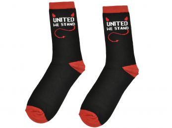 Team Direct Generic United We Stand Black Red 4 to 6.5 UK Junior Socks