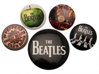 The Beatles Badge Set White