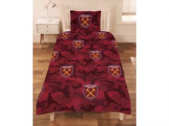 West Ham United Player Camo Single Crest Duvet and Pillowcase Set