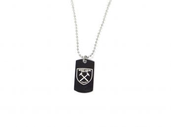 West Ham Stainless Steel Engraved Crest Dog Tag and Chain