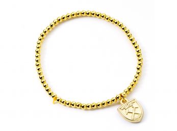 West Ham Football Club Gold Tone Ballbead Bracelet