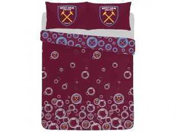 West Ham Forever Blowing Bubbles Double Duvet and Pillow Case Set Reversible