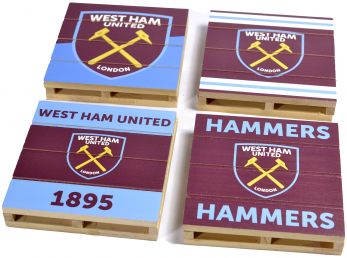 West Ham Four Pack Pallet Coaster Set