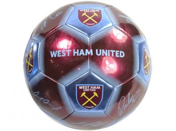 West Ham Signature Ball Burgundy Sky Blue Size 5
