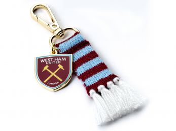 West Ham Stripe Scarf and Crest Backpack Hanger