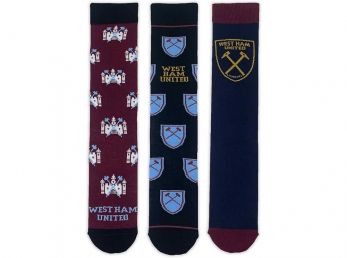 West Ham United Three Pack Dress Socks 6 to 11 UK