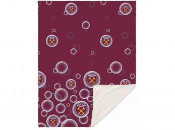 West Ham United Bubbles Sherpa Plush Blanket