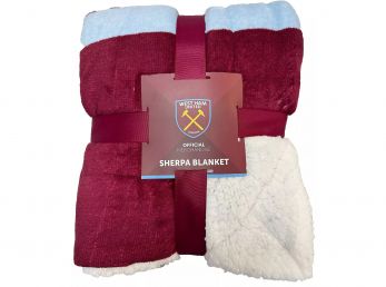 West Ham United Crest Sherpa Plush Blanket