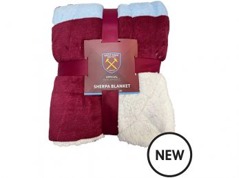 West Ham United Crest Sherpa Plush Blanket