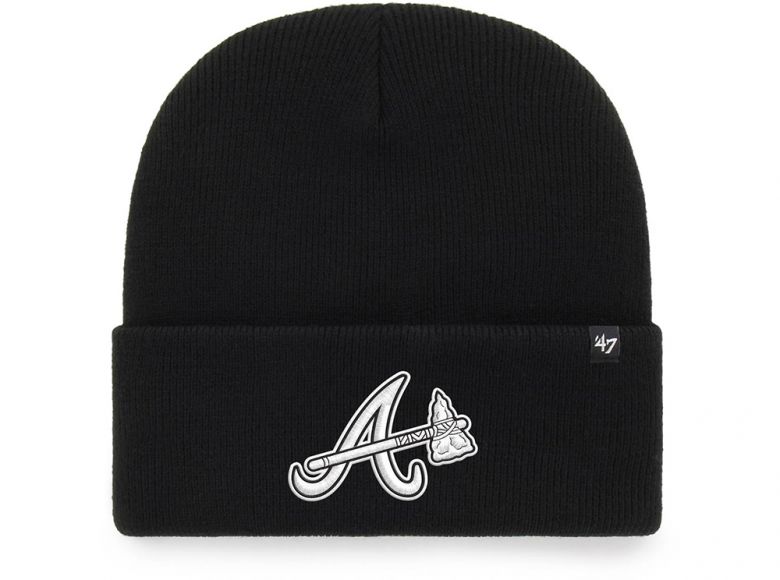 47 Brand Atlanta Braves Haymaker MLB Cuff Knitted Hat Black