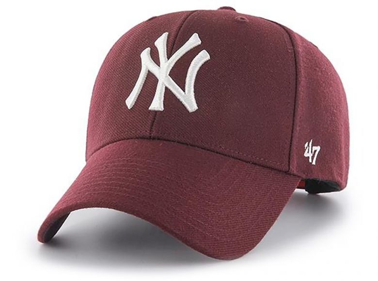 47 Brand MLB NY Yankees MVP Snapback Cap Dark Maroon