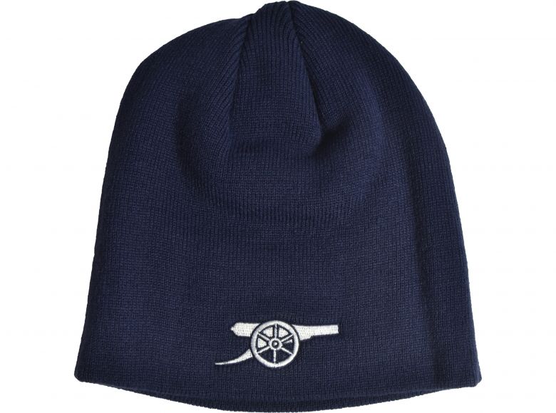 Arsenal Cannon Crest Beanie Hat Navy White