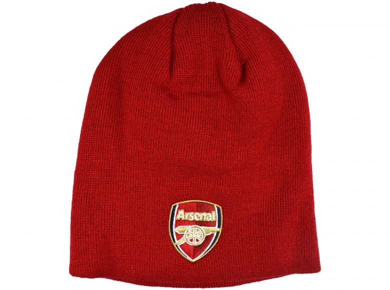Arsenal Crest Beanie Hat Light Red