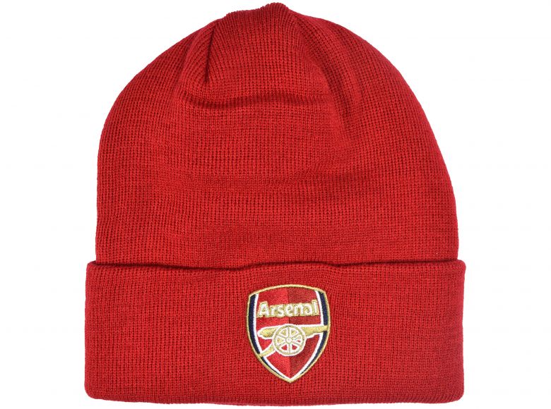 Arsenal Crest Turn Up Knitted Hat Light Red