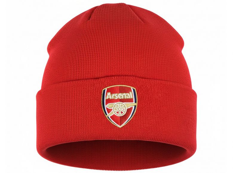 Arsenal Crest Turn Up Knitted Hat Light Red