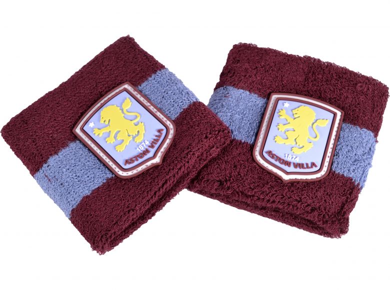Aston Villa Cotton Wristbands Burgundy Navy