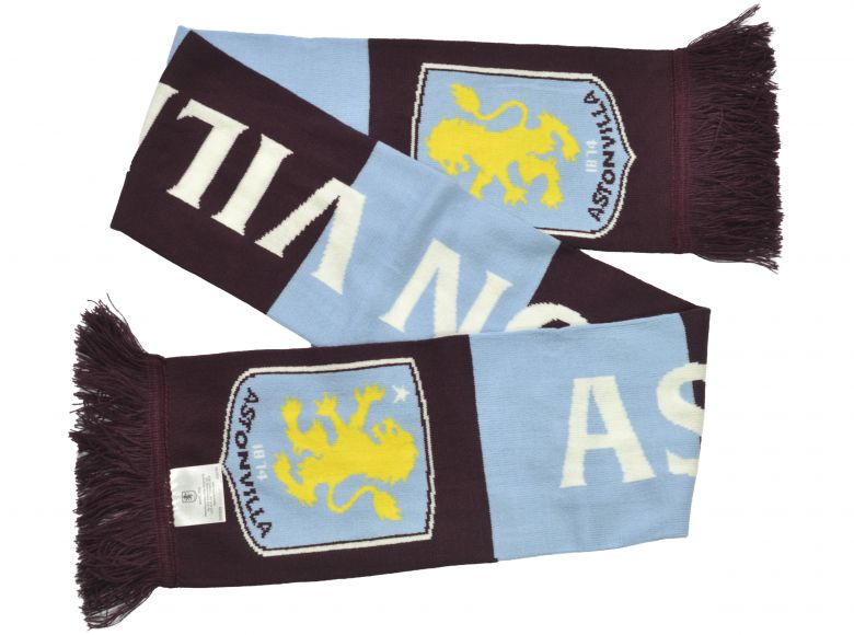 Aston Villa Stripe Scarf Sky Claret