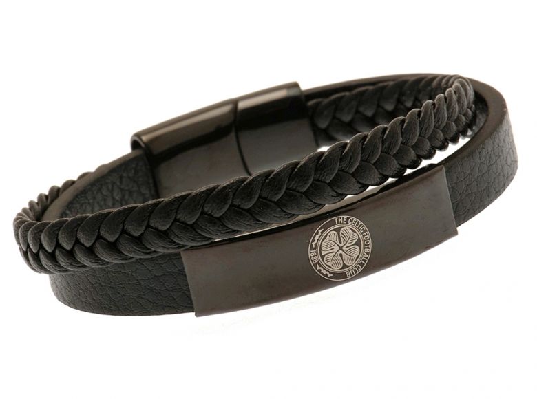 Celtic Leather Black Bracelet