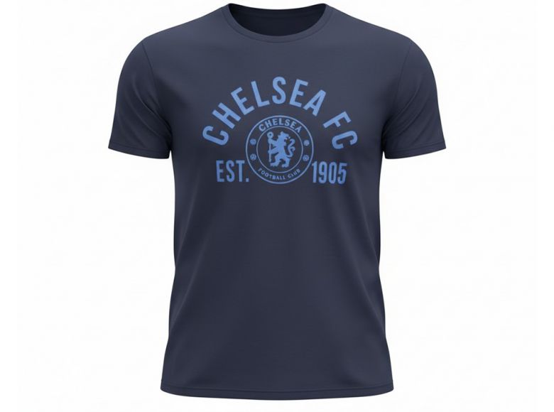 Chelsea Established T Shirt Navy Adults