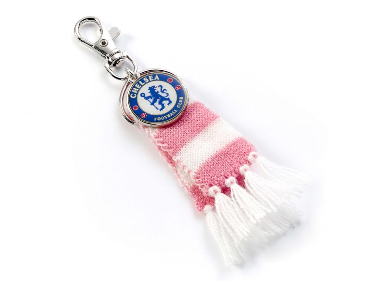 Chelsea FC Pink Stripe Scarf and Crest Backpack Hanger