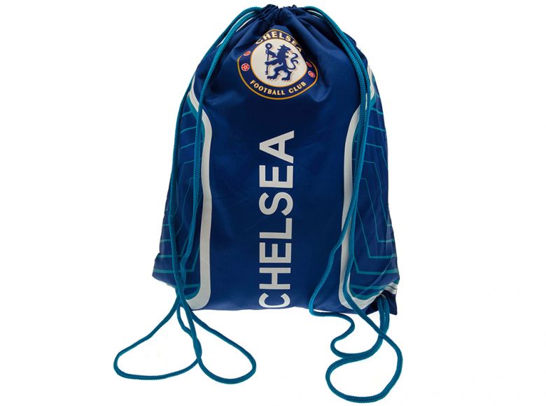 Chelsea Flash Draw String Gym Bag Blue Turquoise White