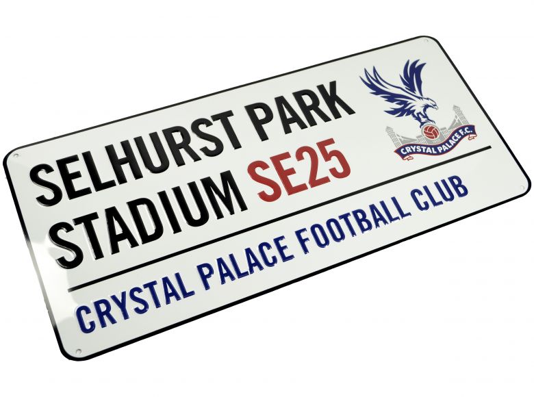 Crystal Palace Metal Street Sign White