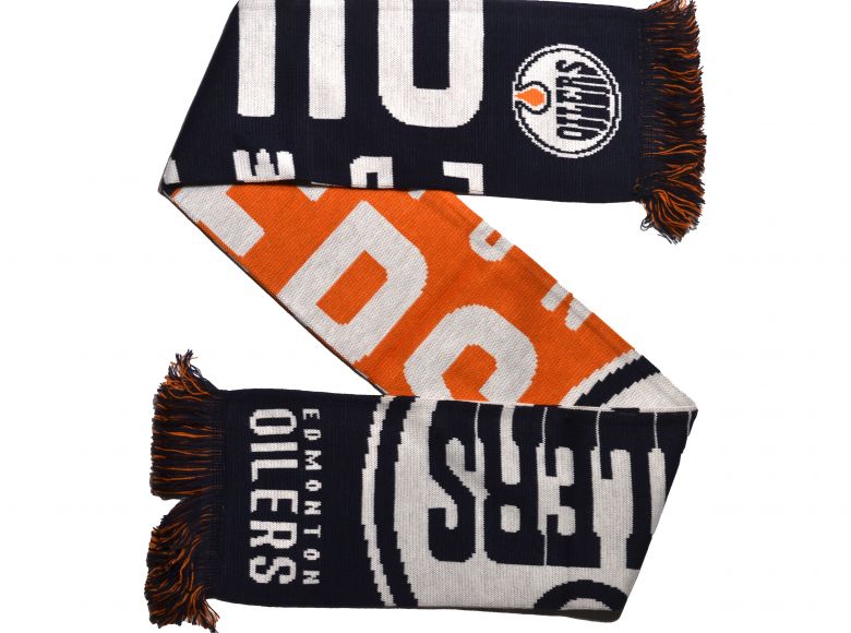 Edmonton Oilers 2020 Word Mark Big Logo NHL Scarf Navy Orange White