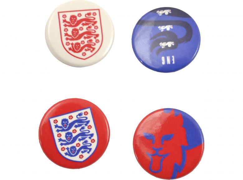 England Four Pack Button Badges