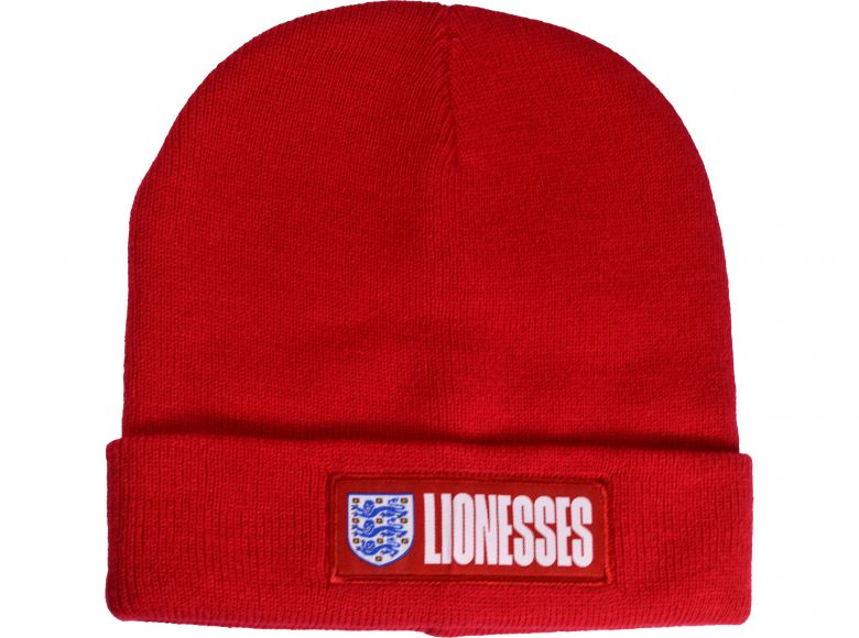 England Lionesses Knitted Turn Up Hat Red