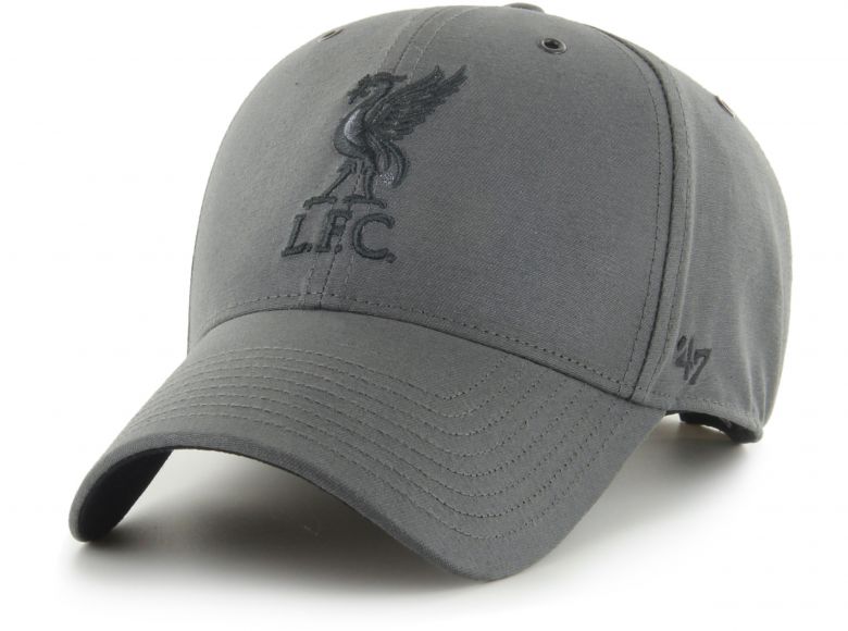 Liverpool 47 Brand MVP Baseball Cap Liverbird Crest Cap Charcoal Black