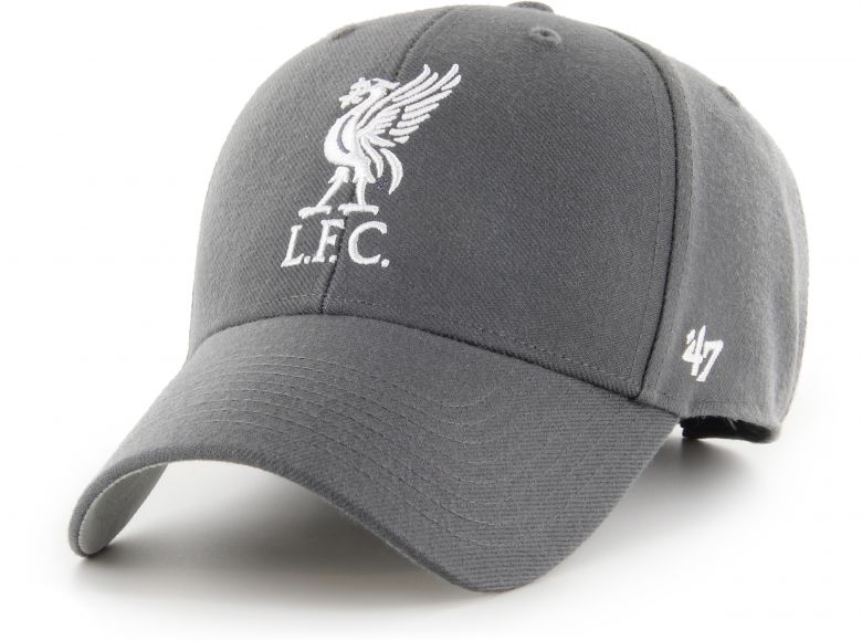 Liverpool 47 Brand MVP Baseball Cap Liverbird Crest Cap Charcoal White
