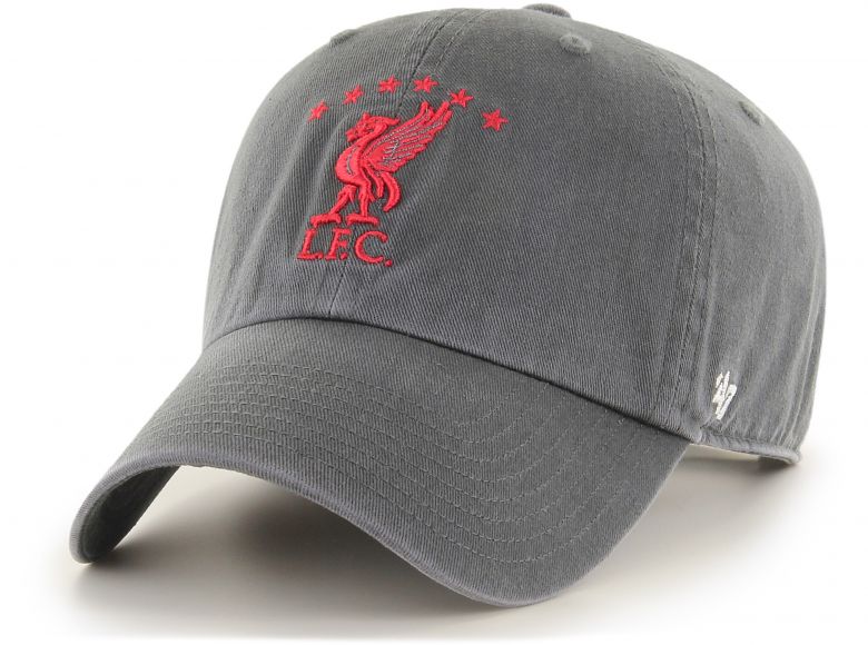 Liverpool 47 Brand Clean Up Relaxed Fit Baseball Cap Liverpool Crest Charcoal