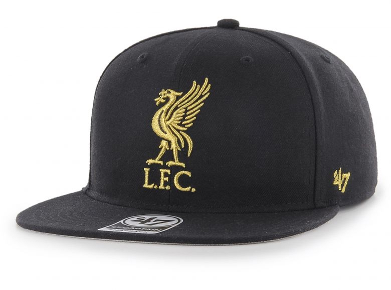 Liverpool 47 Brand Captain Baseball Cap Snapback Black Metallic