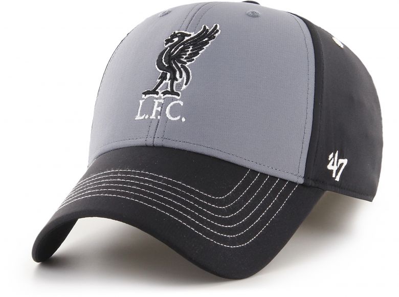 Liverpool 47 Brand Radial MVP Cap Liverbird Crest Black Grey