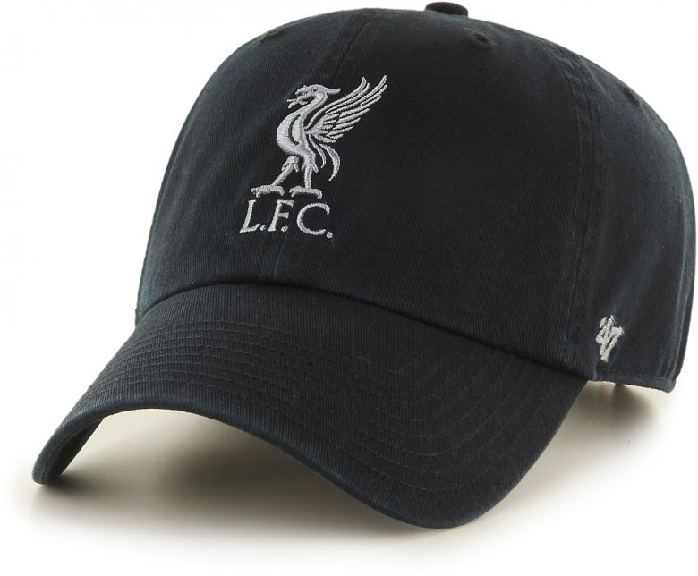 Liverpool 47 Brand Clean Up Relaxed Fit Cap Liverbird Crest Black Grey