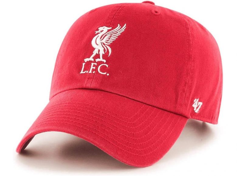 Liverpool 47 Brand Clean Up Kids Baseball Cap Liverbird Crest Red
