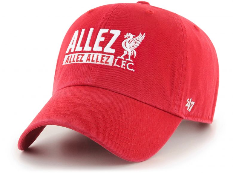 Liverpool 47 Brand Clean Up Relaxed Fit Cap Allez Allez Allez Red