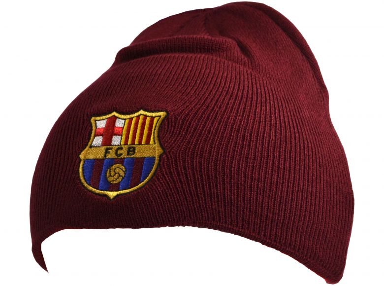 FC Barcelona Knitted Beanie Hat Burgundy