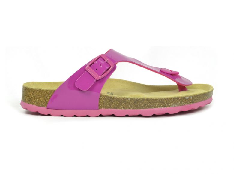 Sanosan Geneve Lacquered Fuchsia Womens Designer Thong Sandals