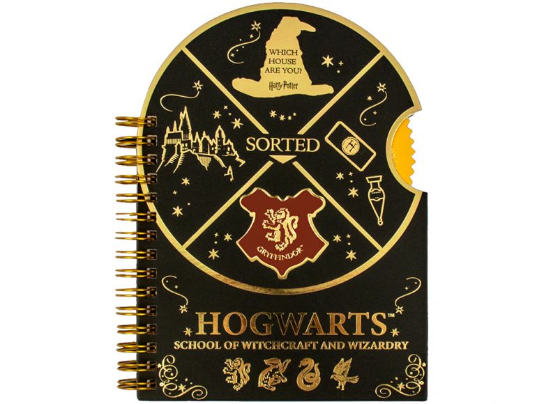 Harry Potter Sorting Hat Spinner A5 Notebook Black Gold