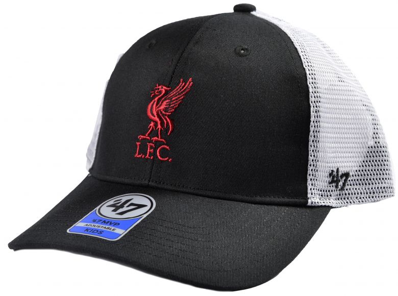 Liverpool 47 Brand MVP Kids Mesh Baseball Cap Snapback Black White