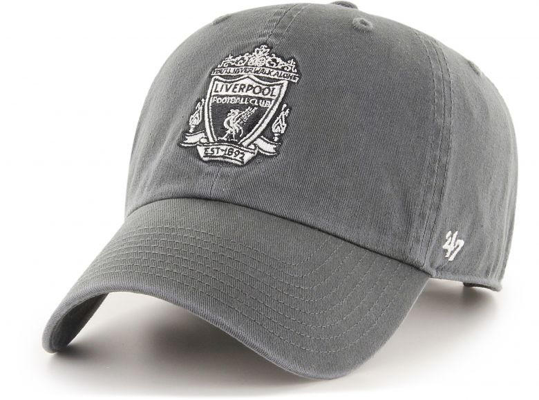 Liverpool 47 Brand Clean Up Relaxed Fit Cap Retro Crest Charcoal