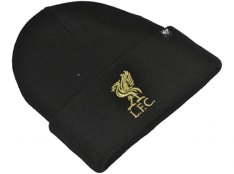 Liverpool 47 Haymaker Turn Up Beanie Black Gold