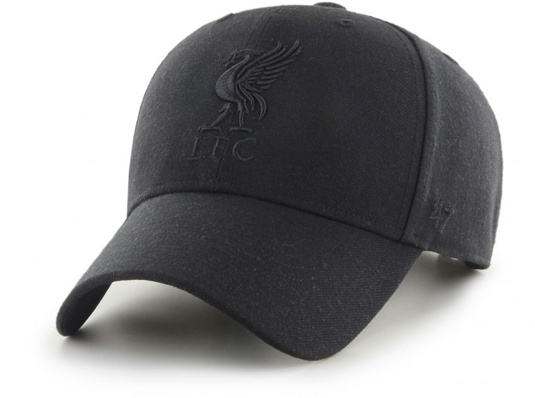 Liverpool 47 Brand MVP Baseball Cap Liverbird Crest Black Black