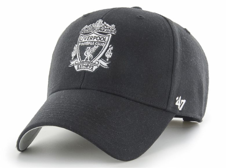 Liverpool 47 Brand MVP Baseball Cap Liverbird Crest White Team Badge