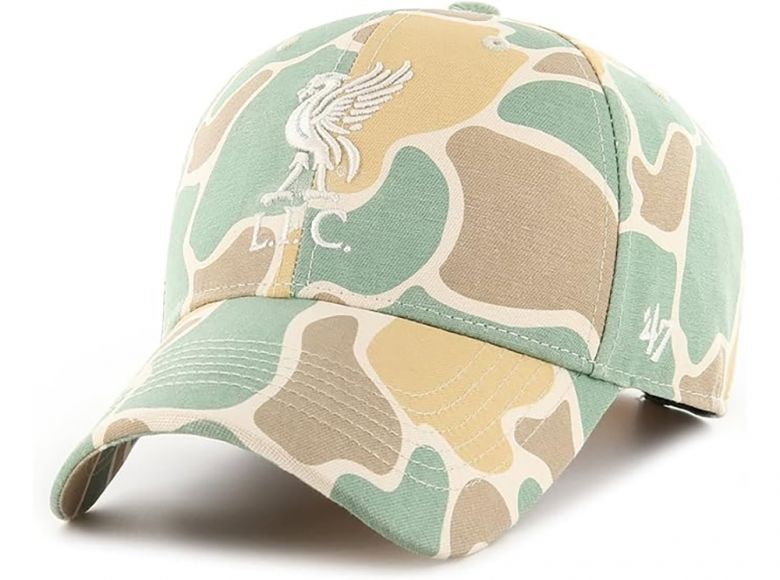 Liverpool 47 Brand MVP Liverbird Crest Relaxed Fit Baseball Cap Duck Camo
