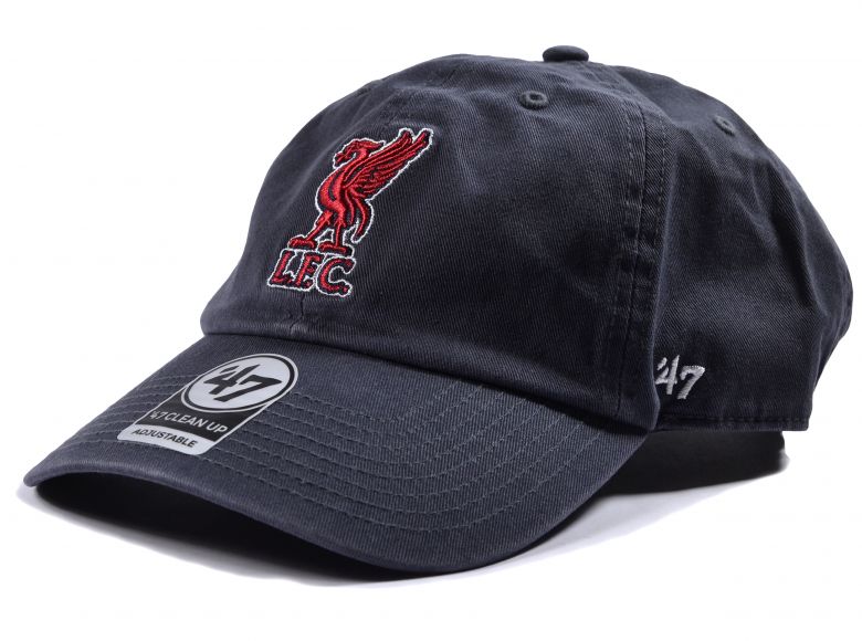 Liverpool 47 Brand Clean Up Relaxed Fit Cap Liverbird Crest Vintage Navy Red