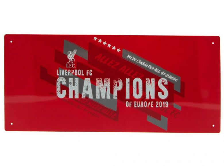 Liverpool Champions Of Europe 2019 Dark Metal Street Sign