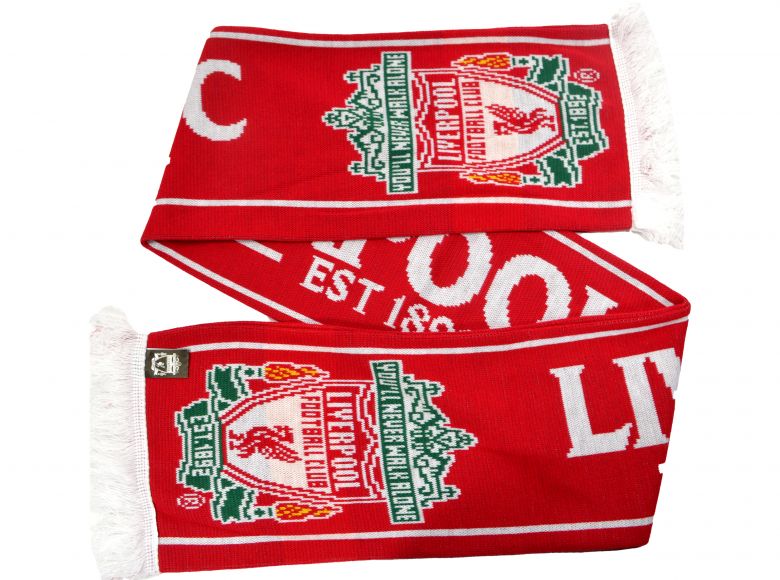Liverpool Established 1892 Jacquard Knit Scarf Red White